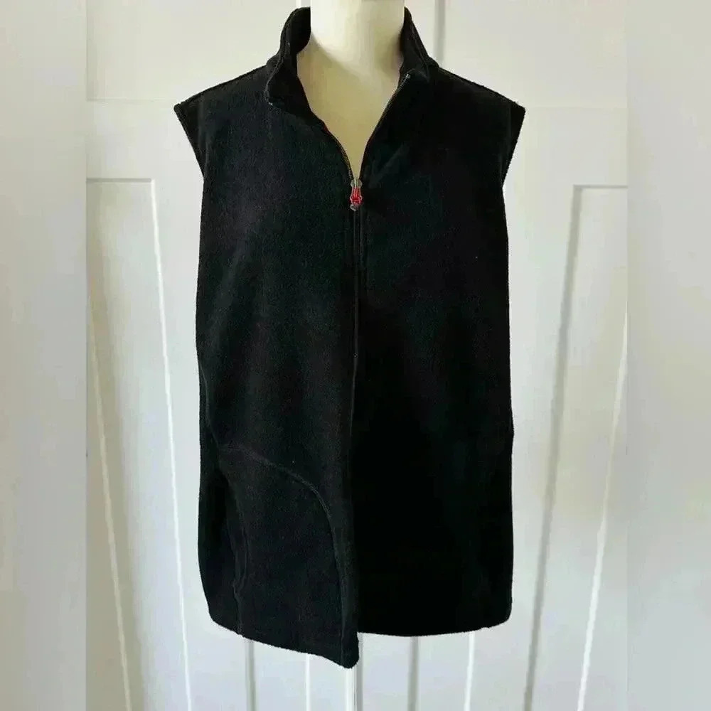 Woolrich Women’s Fleece Full Zip Black Vest Size XL🖤